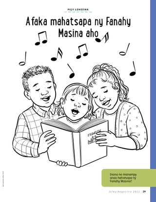 coloring page of children singing