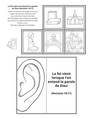 page d’activité : la foi vient en écoutant la parole de Dieu