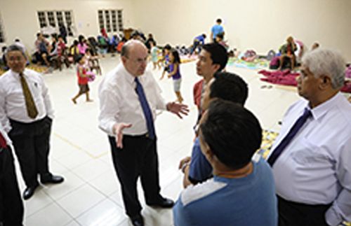 Elder Cook thanking people