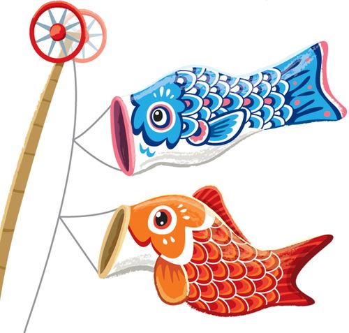 fish-shaped flags