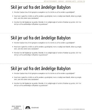 Uddelingsark, skil jer ud fra det åndelige Babylon