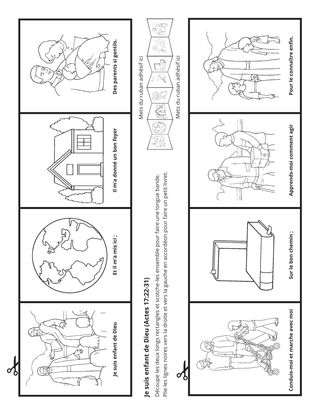 page d’activité : je suis enfant de Dieu