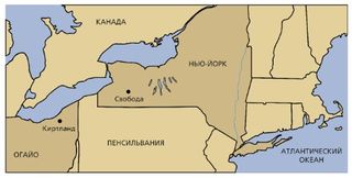 карта, Нью-Йорк и Огайо