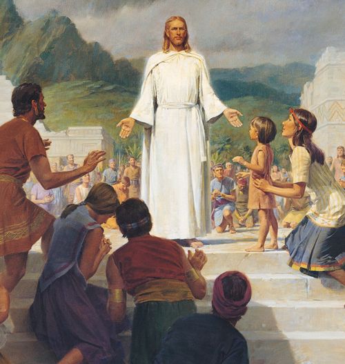 Jesus Christ standing among the Nephites