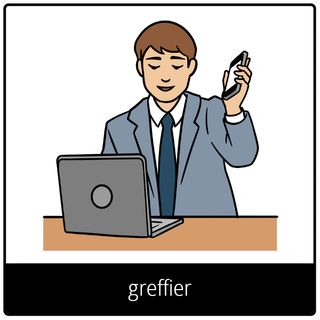 Pictogramme de l’Évangile pour « greffier »