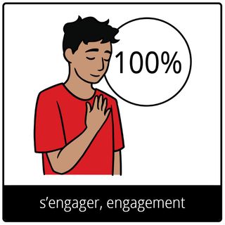 Pictogramme de l’Évangile pour « s’engager, engagement »