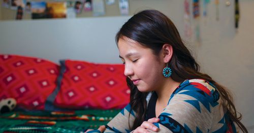 young woman praying