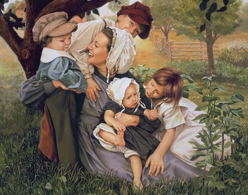 Emma Smith with her children