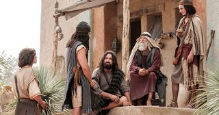 Nefi és fivérei Ismáellel beszélnek