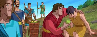 Alma the Younger and sons of Mosiah helping someone