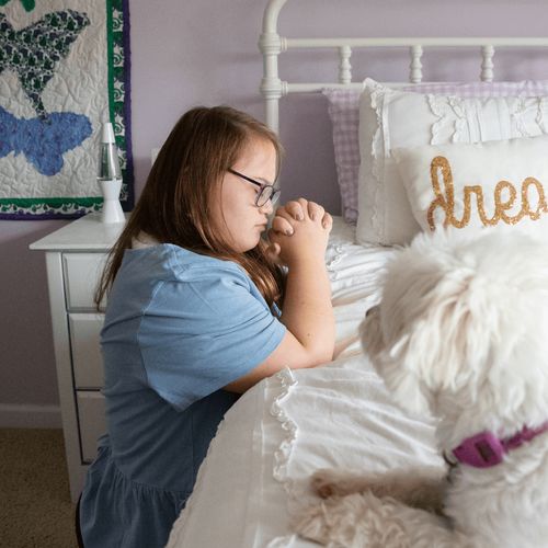 young woman praying