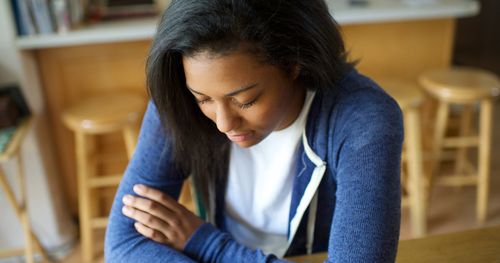 young woman praying