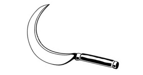 Drawing of a sickle.