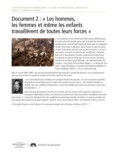 Document 2 : « Les hommes, les femmes et même les enfants travaillèrent de toutes leurs forces »