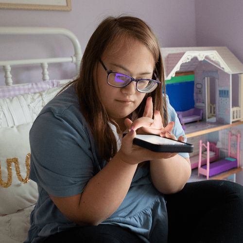 young woman with smartphone