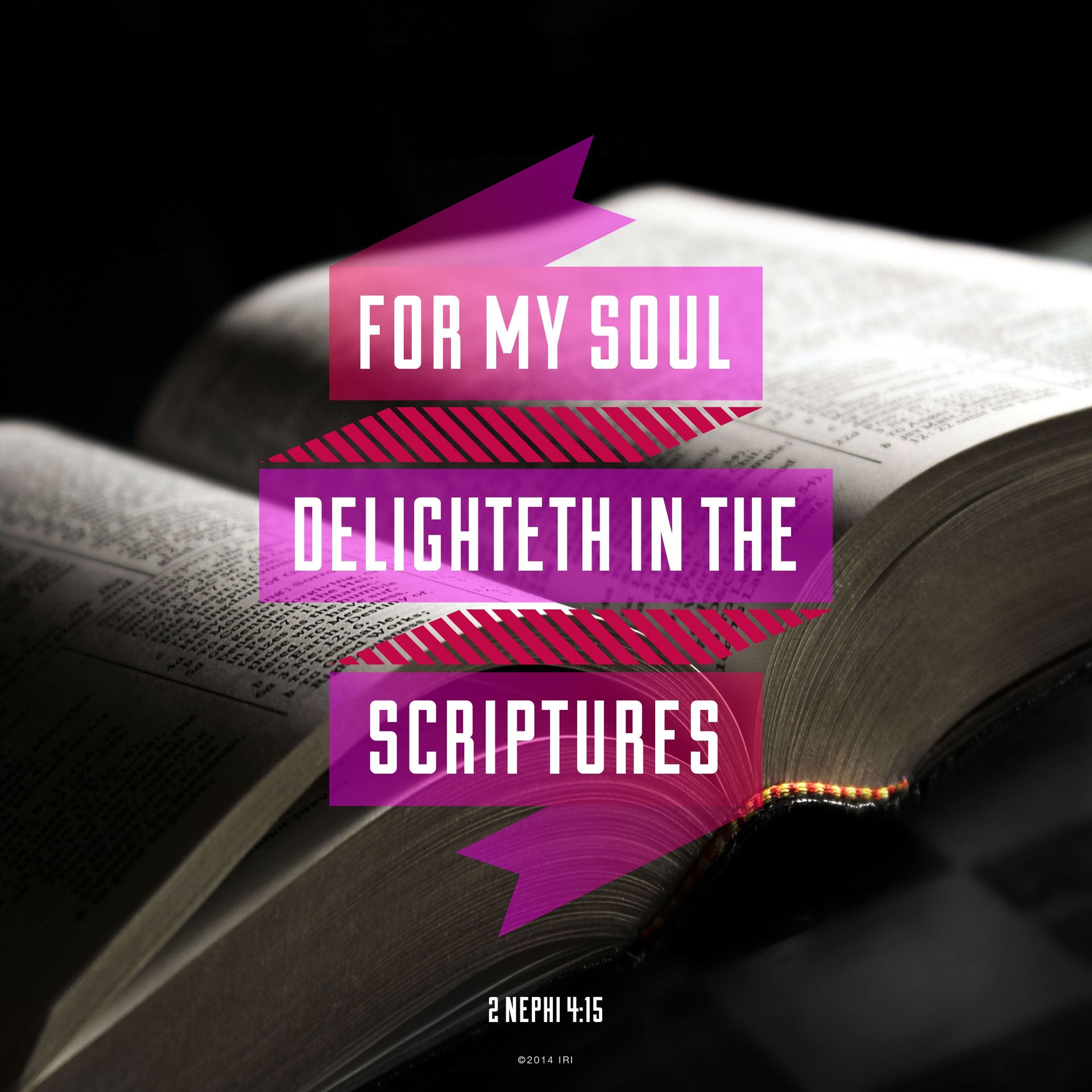 “For my soul delighteth in the scriptures.”—2 Nephi 4:15 © N/A ipCode 1.