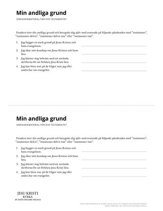 Spiritual Foundation handout