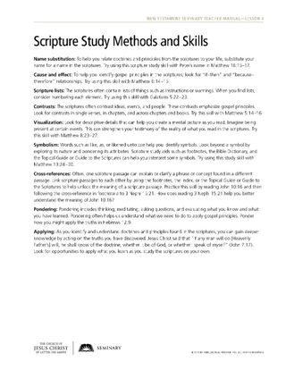 handout, scripture study methods and skills