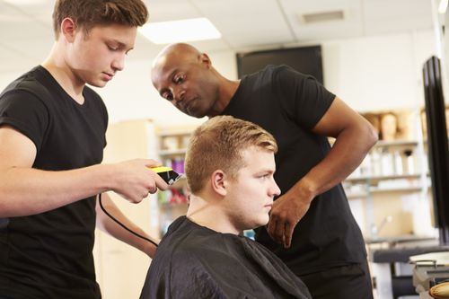 Man giving a haircut