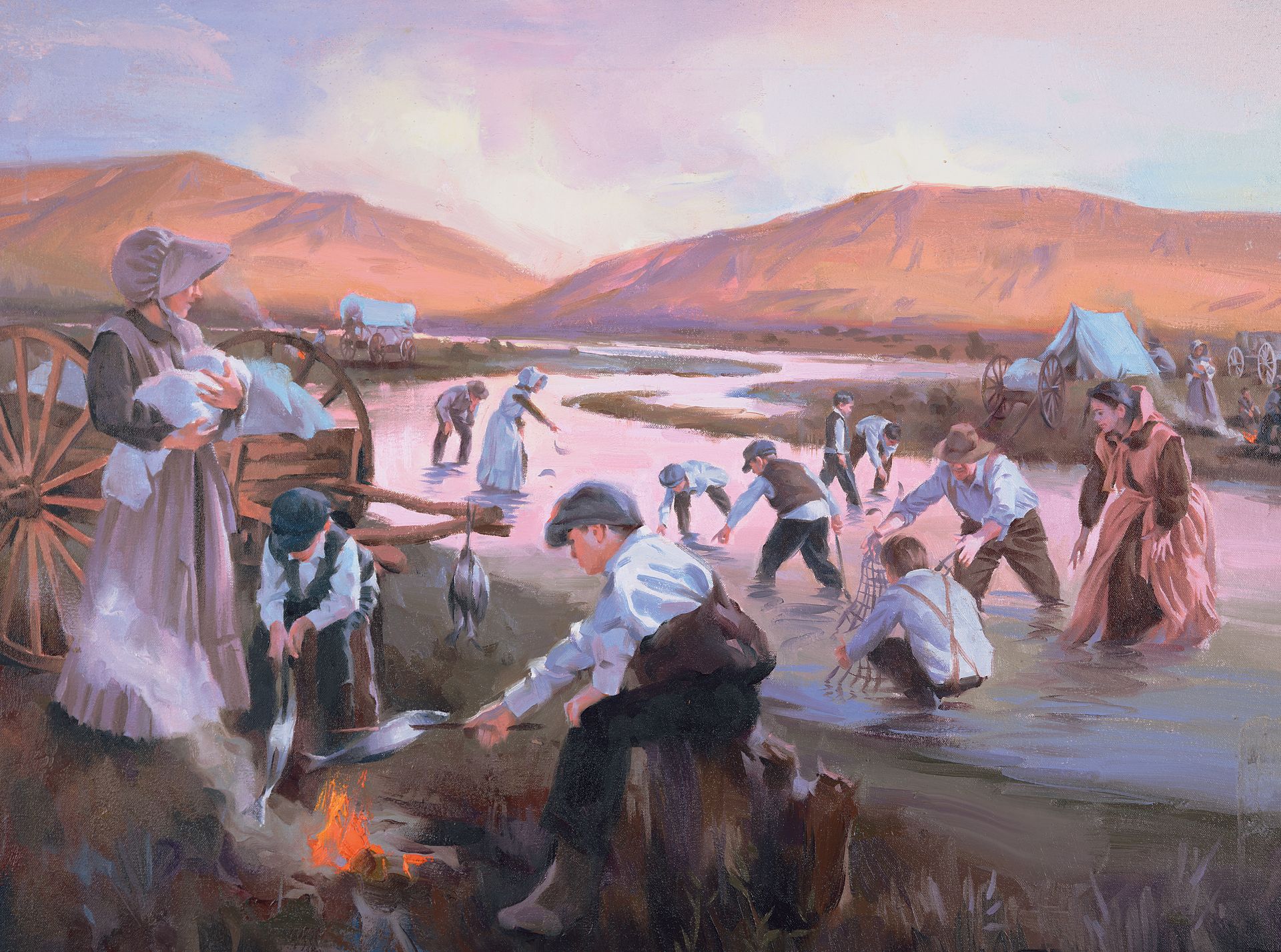 Pioneers Catching Fish, by Sam Lawlor