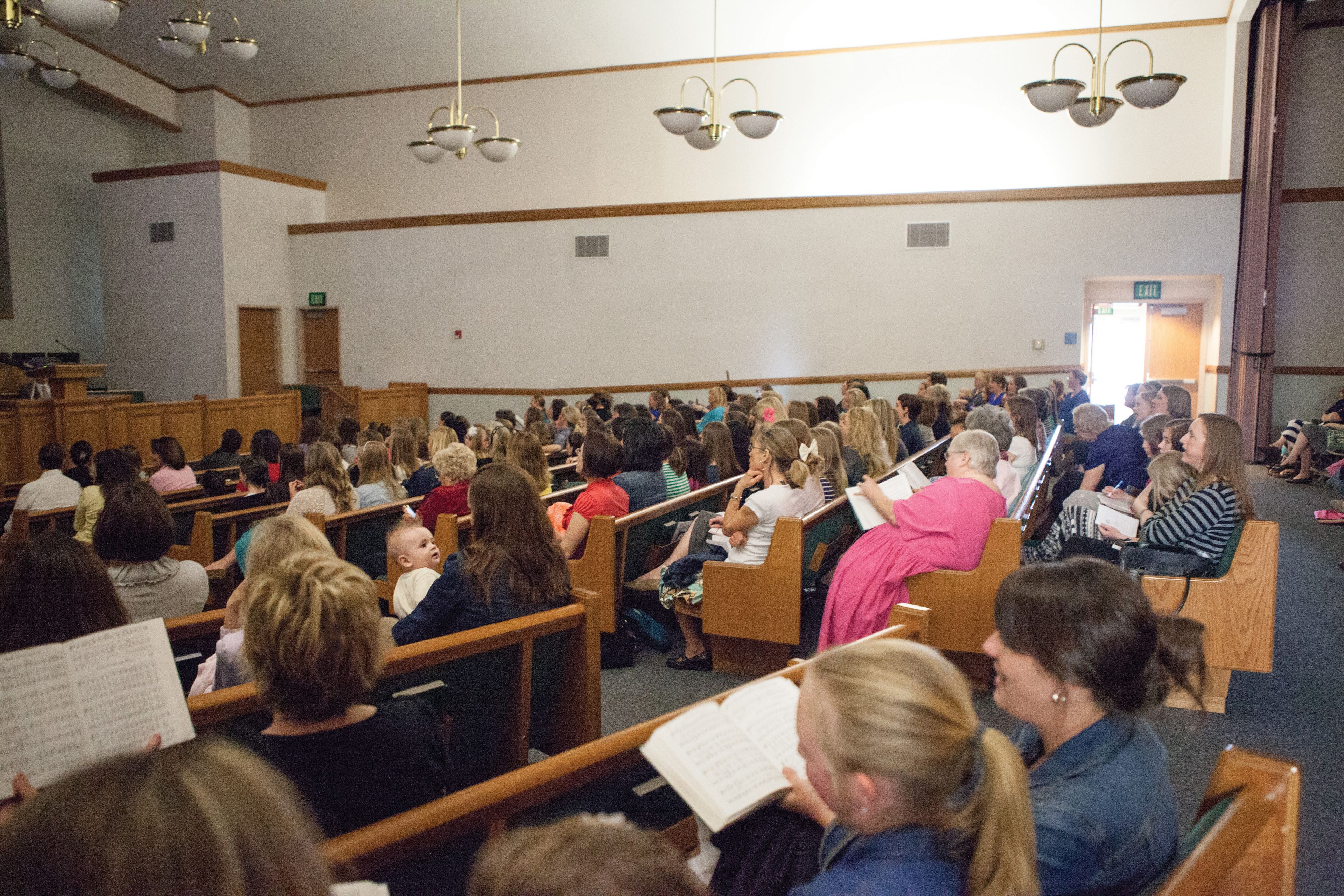 Women attending the general women’s session of general conference in Highlands Ranch, Colorado.