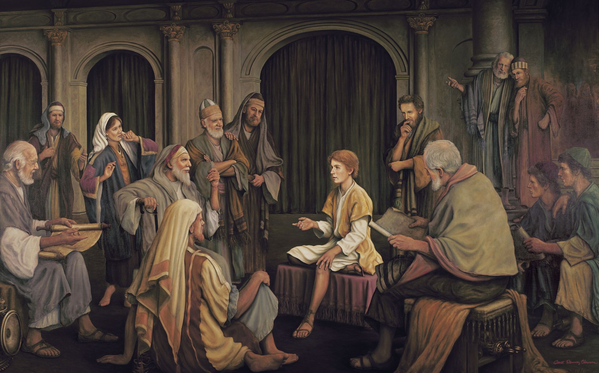 Jesus Teaching the Elders in the Temple, by Grant Romney Clawson