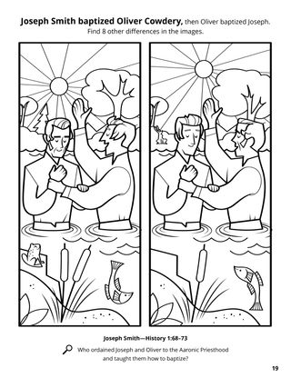 Joseph and Oliver Were Baptized coloring page