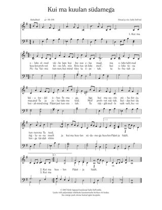 Sheet music of the song "If I Listen with My Heart" for the Additional Songs for Children Collection.