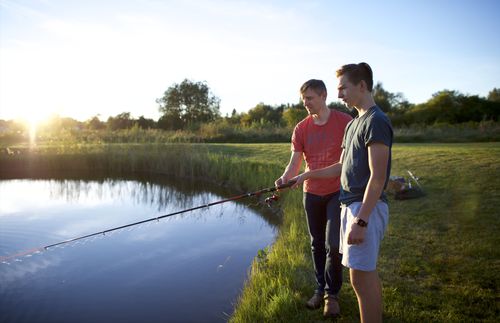 father and son fishing