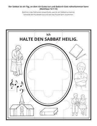 Seite mit der Aktivität: Ich halte den Sabbat heilig