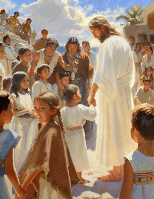 Jesus Christ with Nephite children