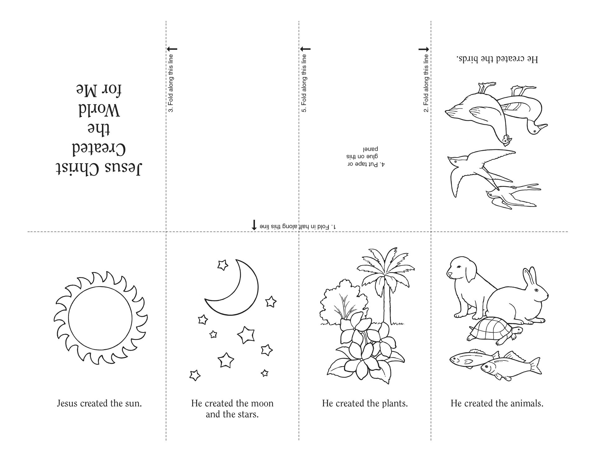 An illustration and activity from lesson 7, page 35 in the nursery manual Behold Your Little Ones (2008).