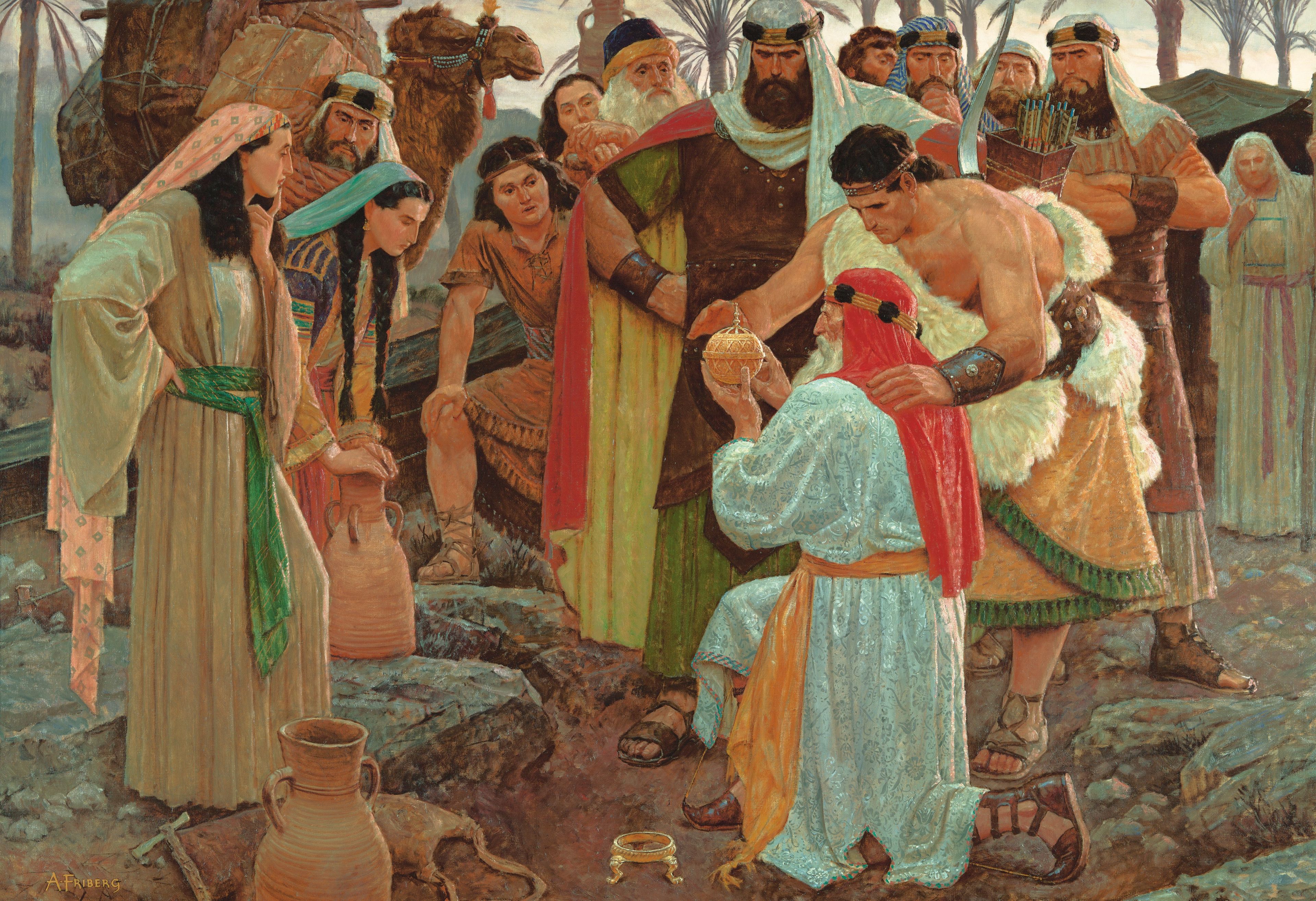 The Liahona, by Arnold Friberg (62041); GAK 302; GAB 68; Primary manual 4-15; 1 Nephi 16:10, 26–29; Alma 37:38–46