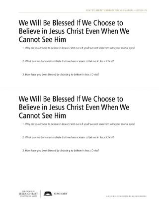 handout, Choose to Believe