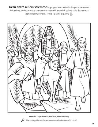 Jesus’s Triumphal Entry into Jerusalem coloring page