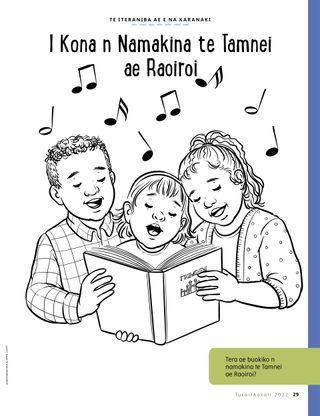 coloring page of children singing