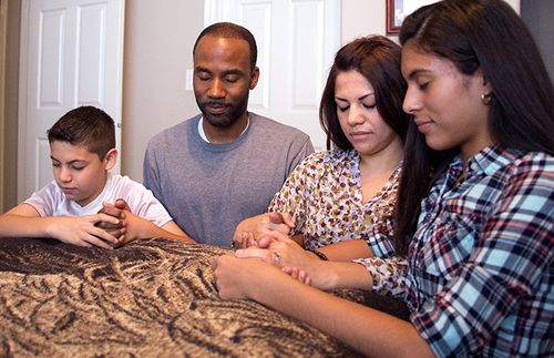 Family praying