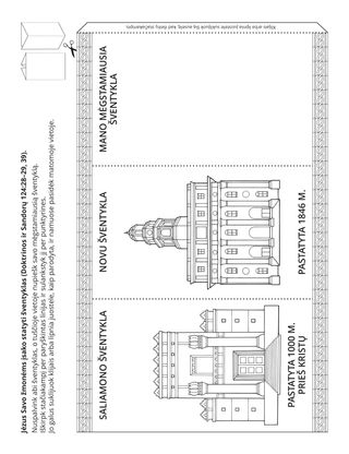 užsiėmimų puslapis. Jėzus įsako Savo žmonėms statyti šventyklas