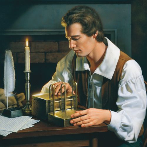 Joseph Smith translating the Book of Mormon