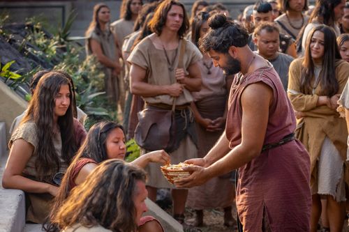 The Nephites listen as Christ teaches of the gathering of Israel in the latter days.