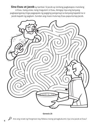 Esau and Jacob coloring page