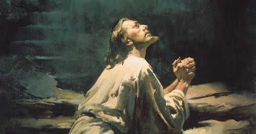 Jesus praying in Gethsemane