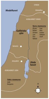 Karta över Israel och Juda