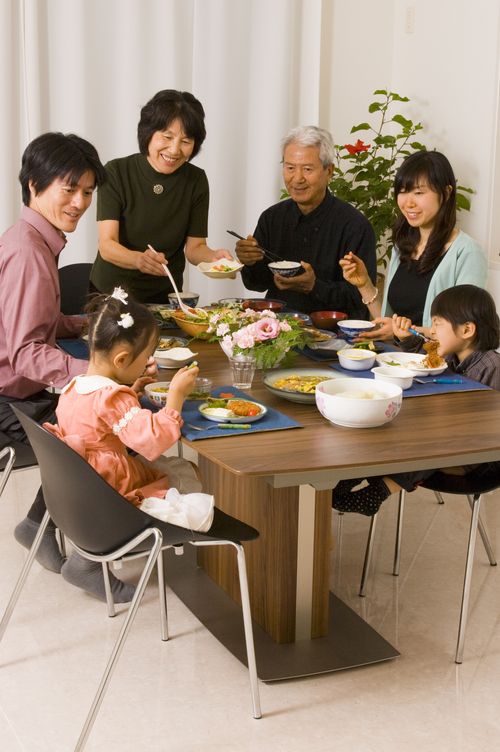 family around dinner table