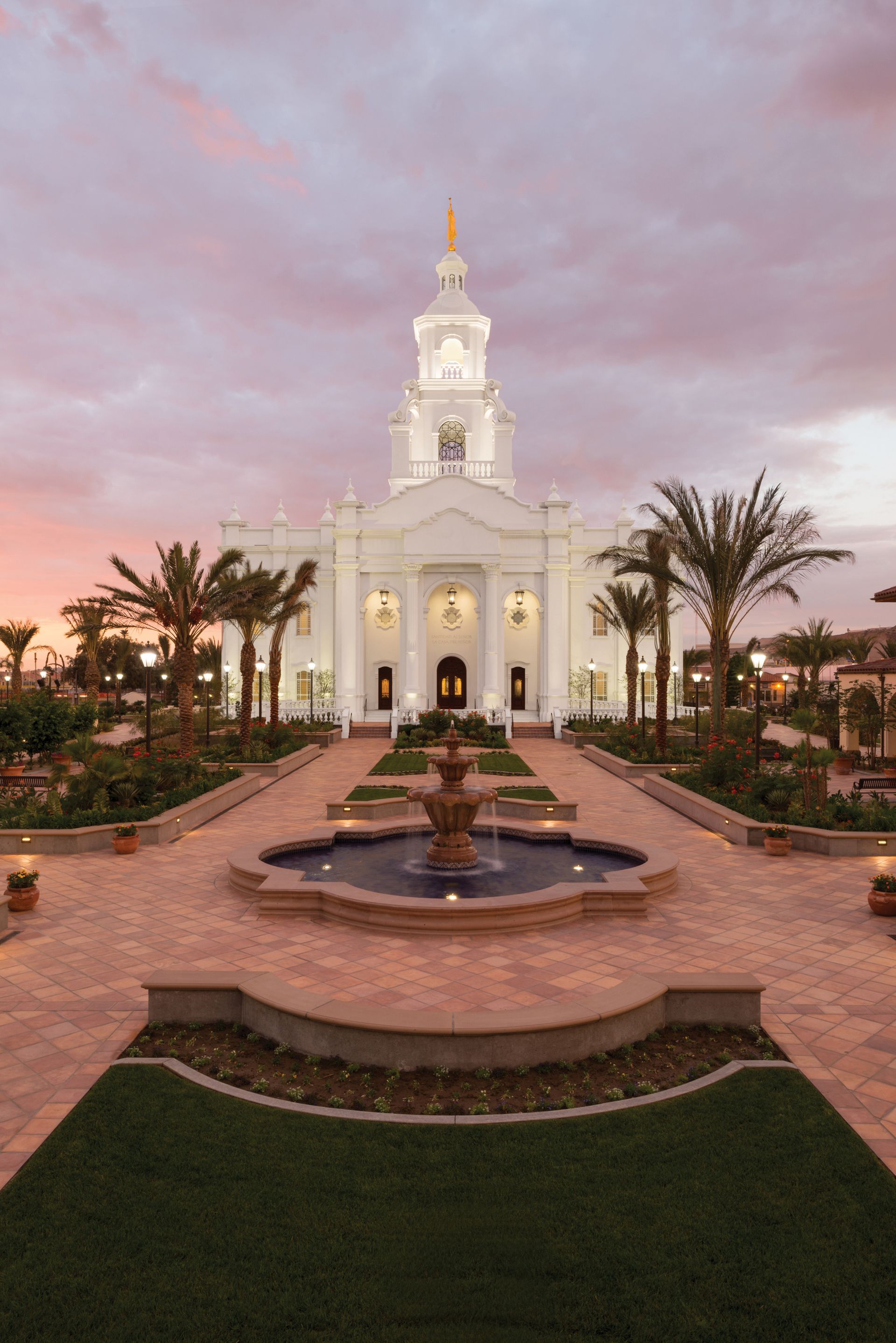 A sunset behind the Tijuana Mexico Temple.