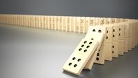 dominoes lined up in a row