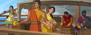 Nephi with the Liahona