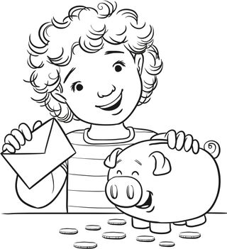 child with piggy bank