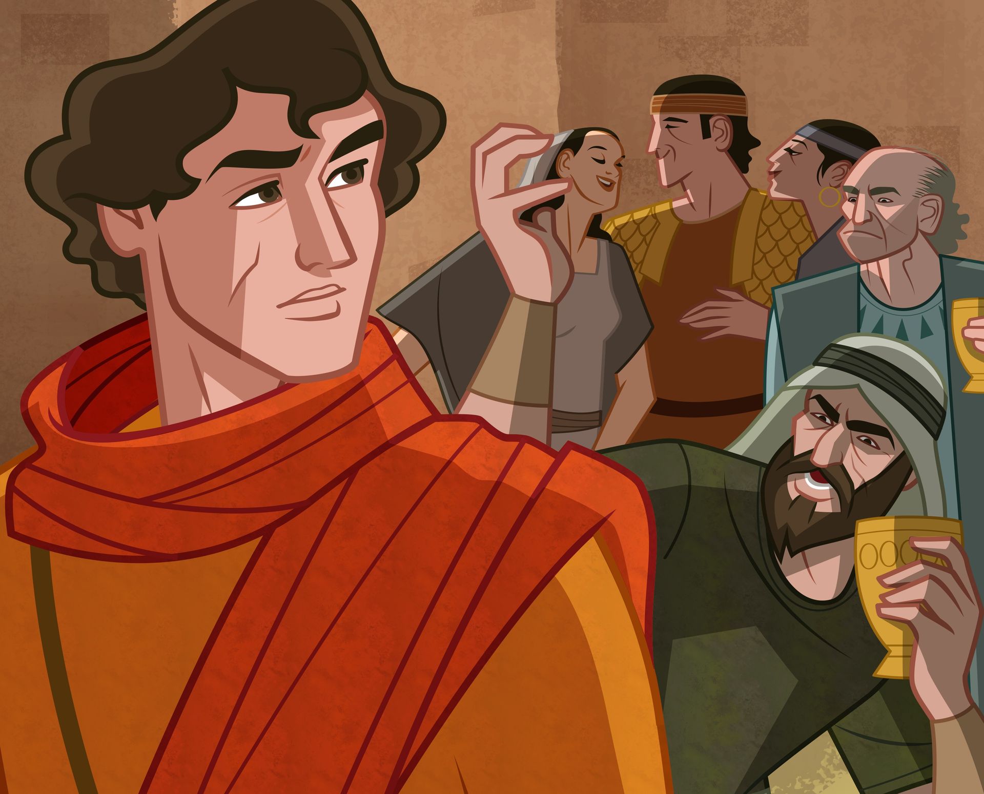Illustration of people mocking Enoch. Moses 6:32–39