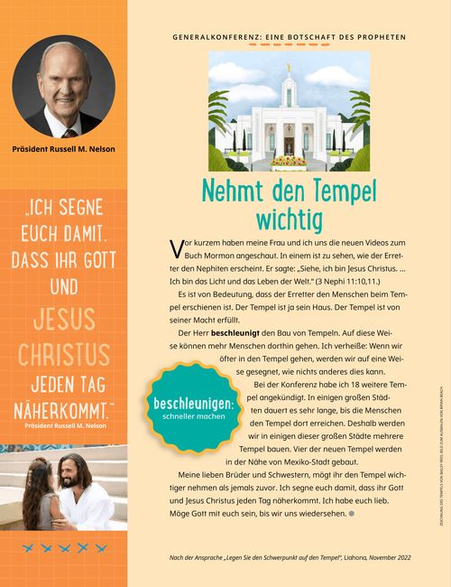 Botschaft über den Tempel